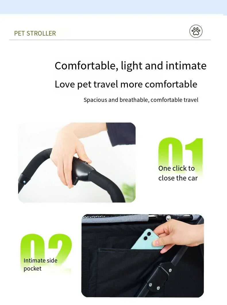 Pet Car Strollers Lightweight Foldable Specifically Designed for Walking Dogs Infants Medium-sized Small Dogs Cats Outdoor