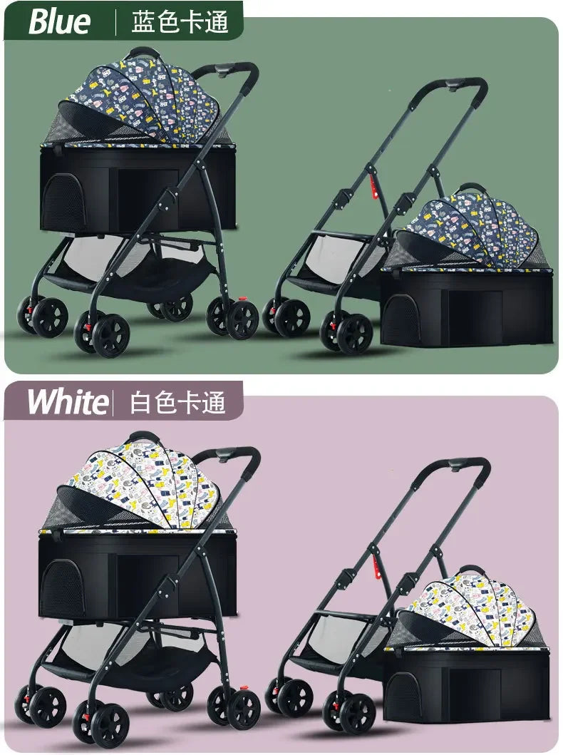Pet Car Strollers Lightweight Foldable Specifically Designed for Walking Dogs Infants Medium-sized Small Dogs Cats Outdoor